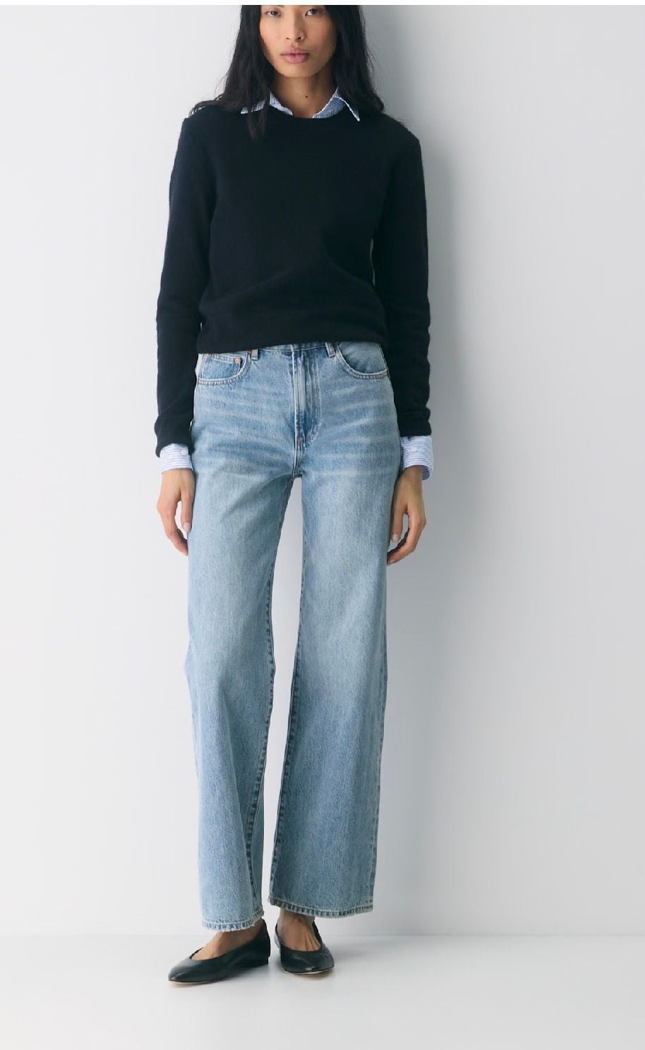 Denim Forum Light Blue Wide Leg Jeans
